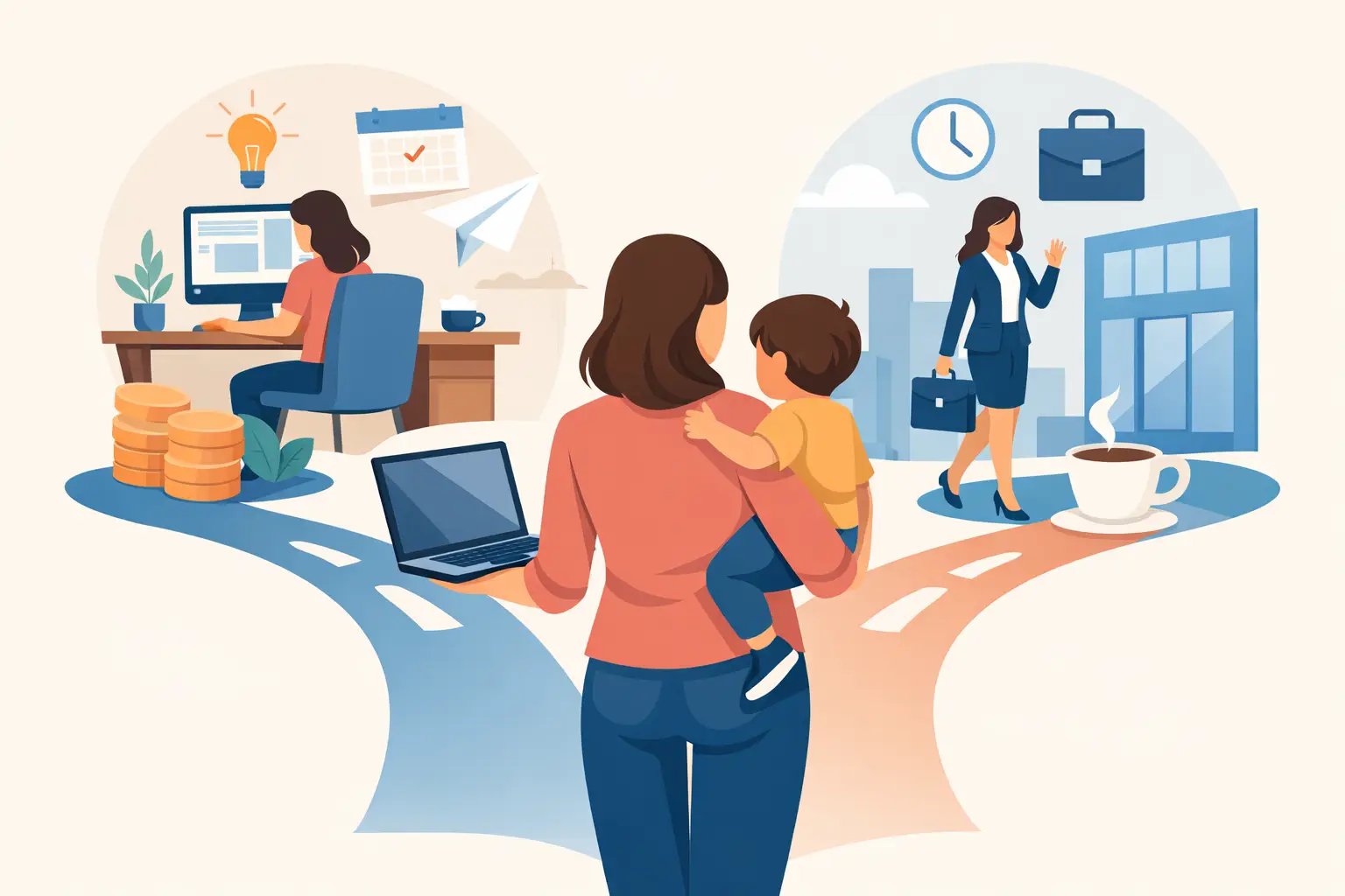 Selbstständigkeit oder Teilzeitjob als Mutter?