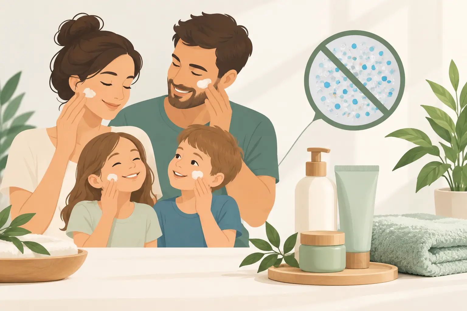 Mikroplastikfreie Hautpflege im Vergleich für Familien