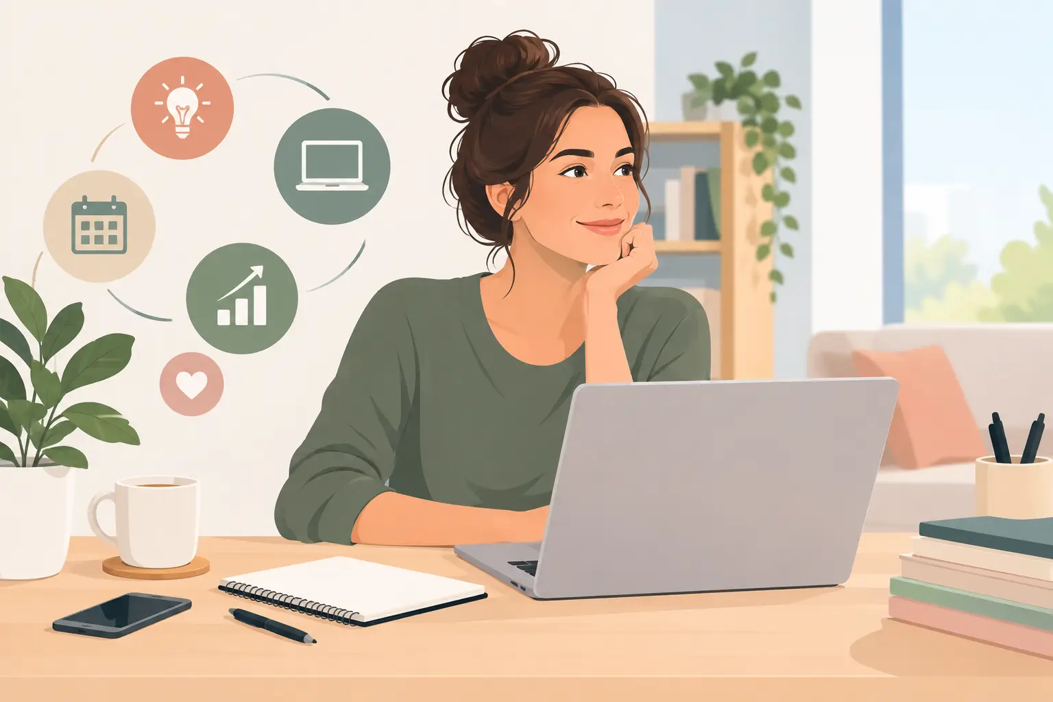 Frauen gründen nebenberuflich online mit Plan